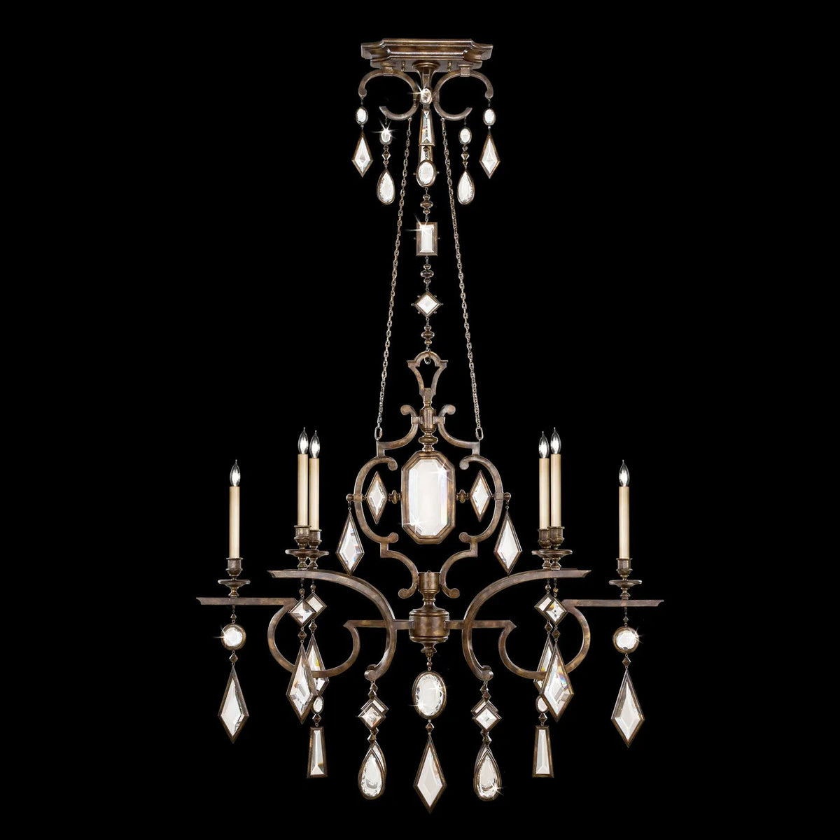 Fine Art Handcrafted Lighting - Encased Gems 50-Inch Six Light Chandelier - 708940-1ST | Montreal Lighting & Hardware