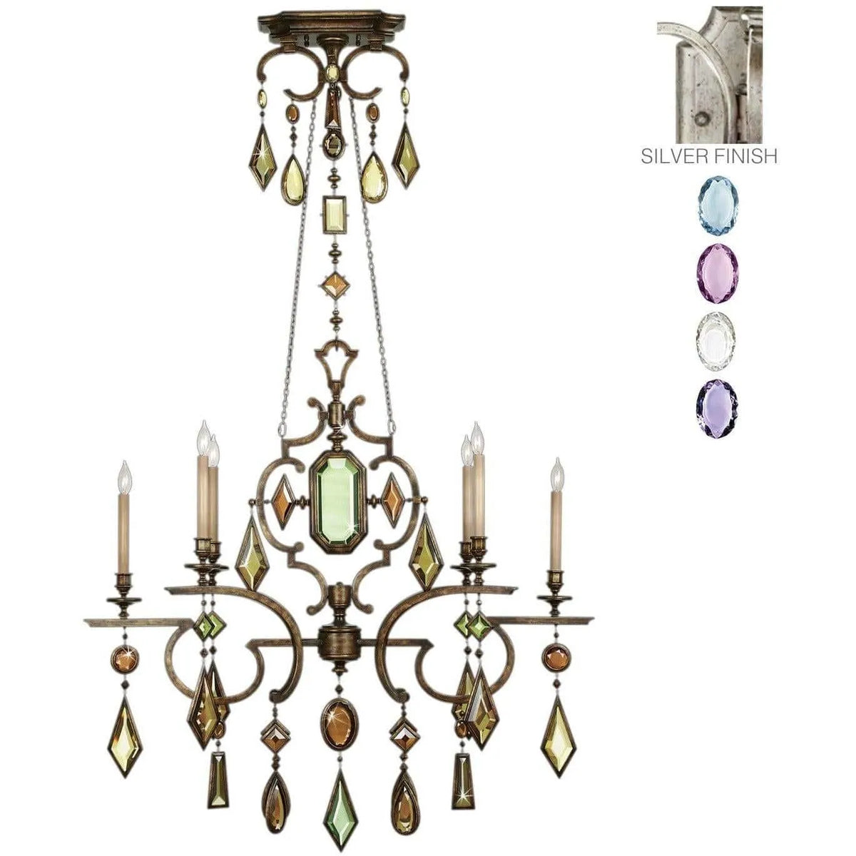 Fine Art Handcrafted Lighting - Encased Gems 50-Inch Six Light Chandelier - 725940-1ST | Montreal Lighting & Hardware