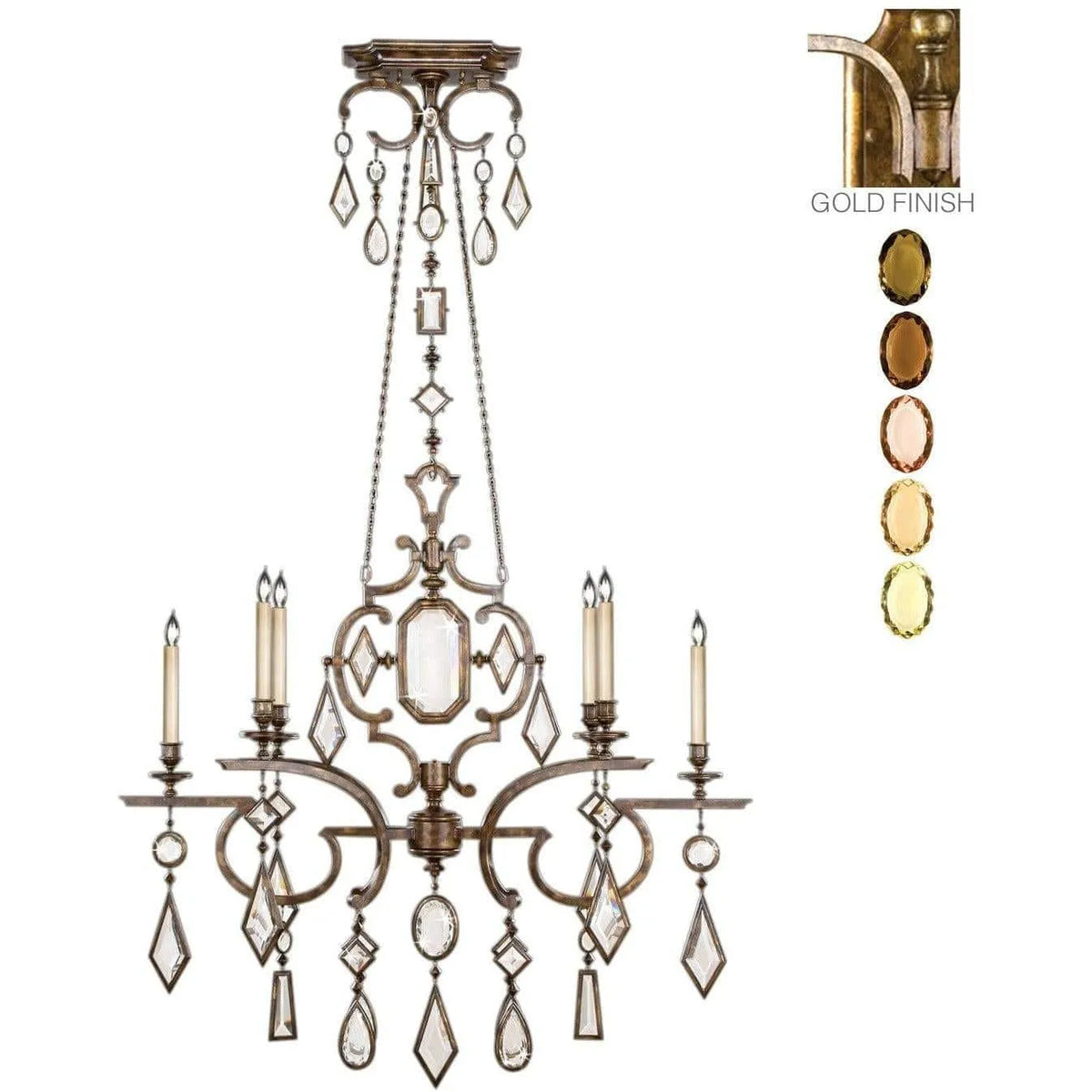 Fine Art Handcrafted Lighting - Encased Gems 50-Inch Six Light Chandelier - 726040-1ST | Montreal Lighting & Hardware