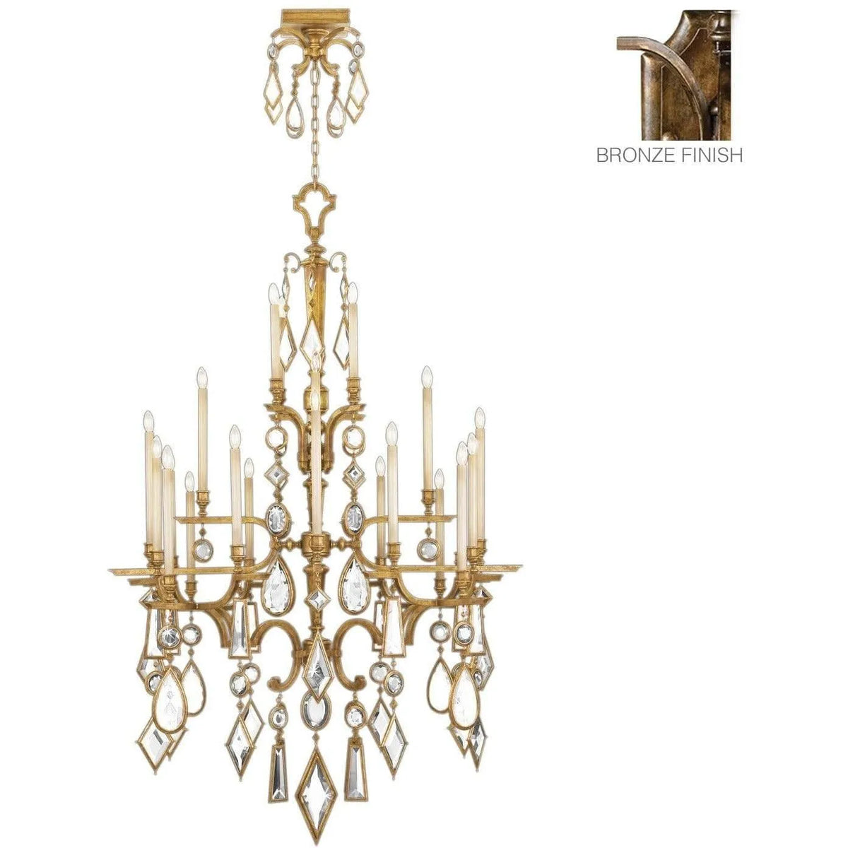 Fine Art Handcrafted Lighting - Encased Gems 53-Inch 24 Light Chandelier - 709440-3ST | Montreal Lighting & Hardware