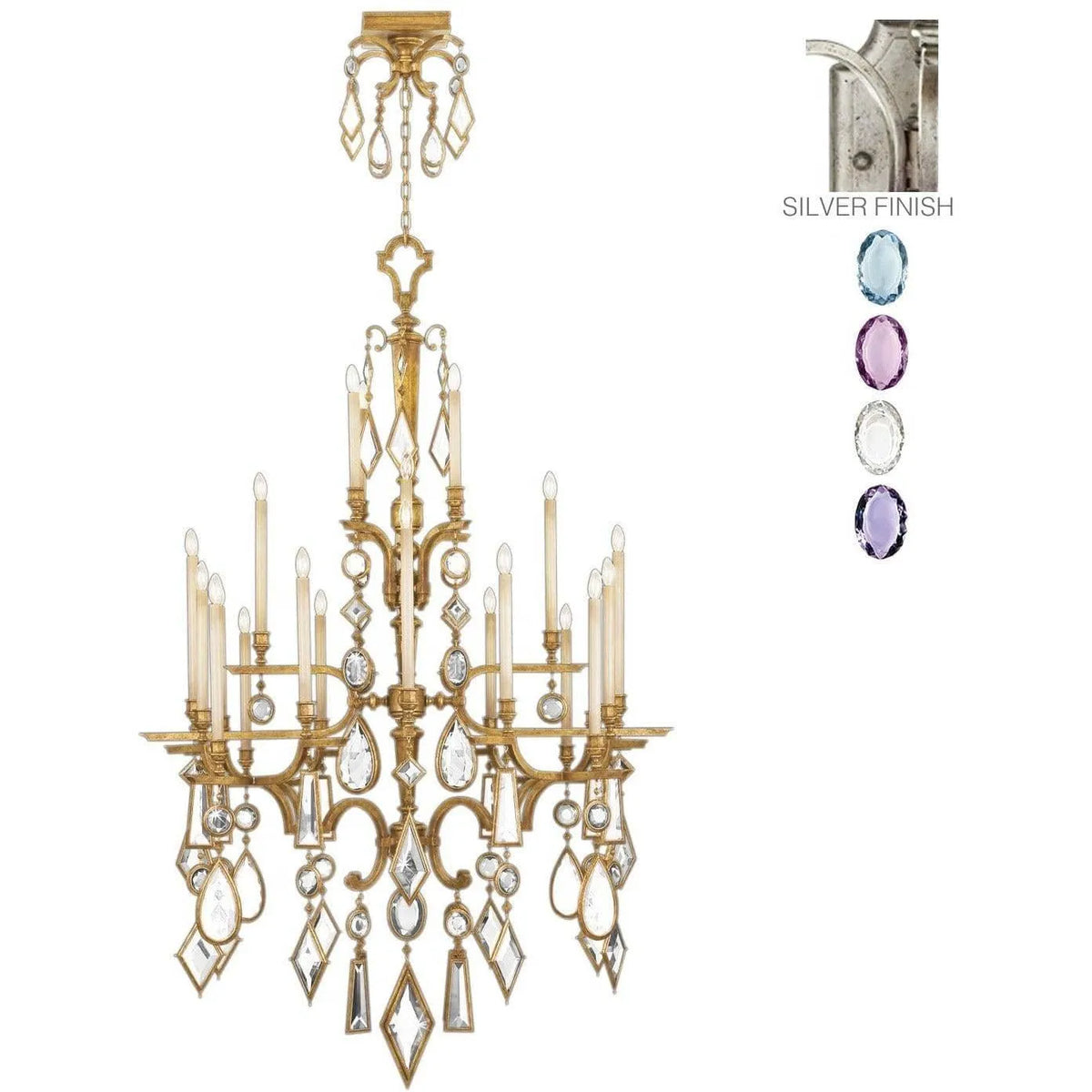 Fine Art Handcrafted Lighting - Encased Gems 53-Inch 24 Light Chandelier - 714040-1ST | Montreal Lighting & Hardware