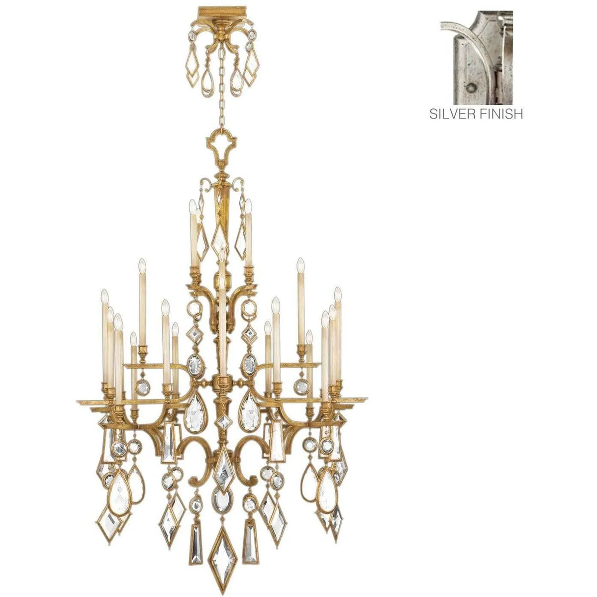 Fine Art Handcrafted Lighting - Encased Gems 53-Inch 24 Light Chandelier - 714040-3ST | Montreal Lighting & Hardware