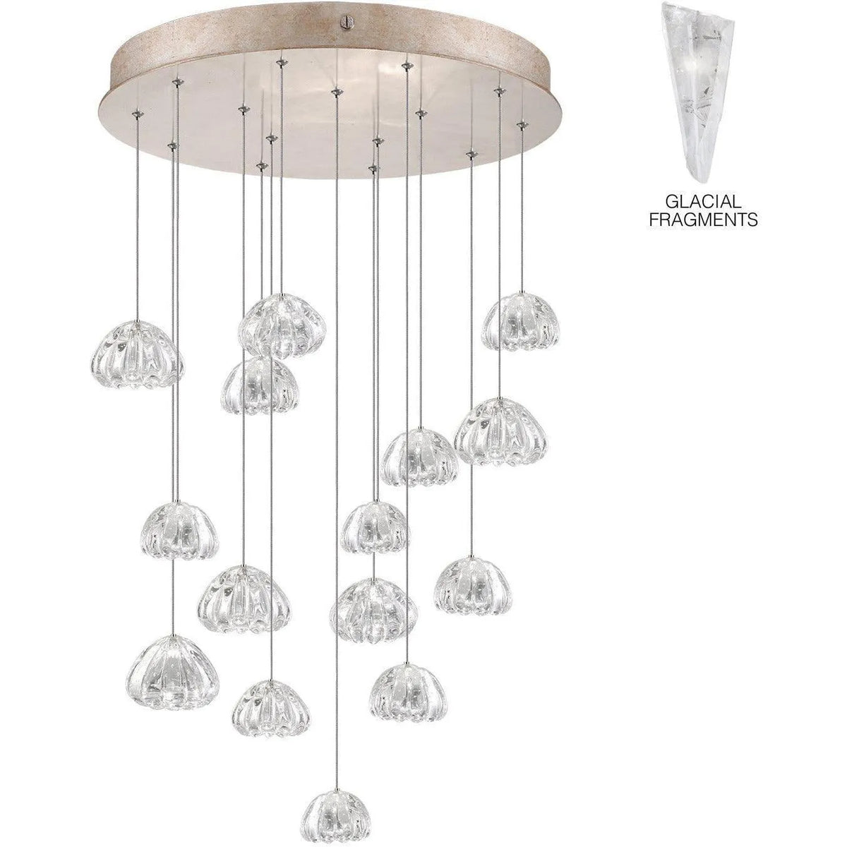 Fine Art Handcrafted Lighting - Natural Inspirations 21-Inch 15 Light Pendant - 853140-208LD | Montreal Lighting & Hardware