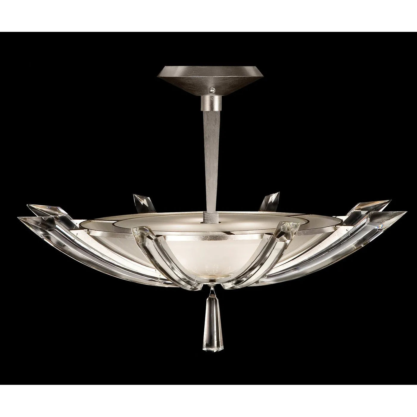 Fine Art Handcrafted Lighting - Vol de Cristal 28-Inch Three Light Pendant - 799040ST | Montreal Lighting & Hardware