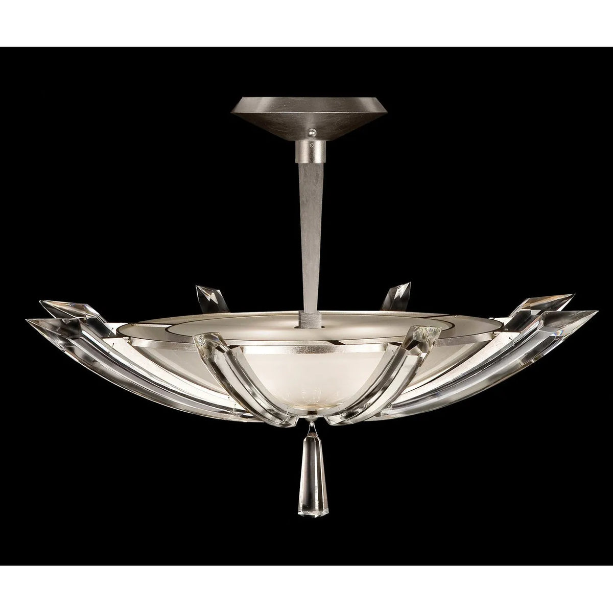 Fine Art Handcrafted Lighting - Vol de Cristal 28-Inch Three Light Pendant - 799040ST | Montreal Lighting & Hardware