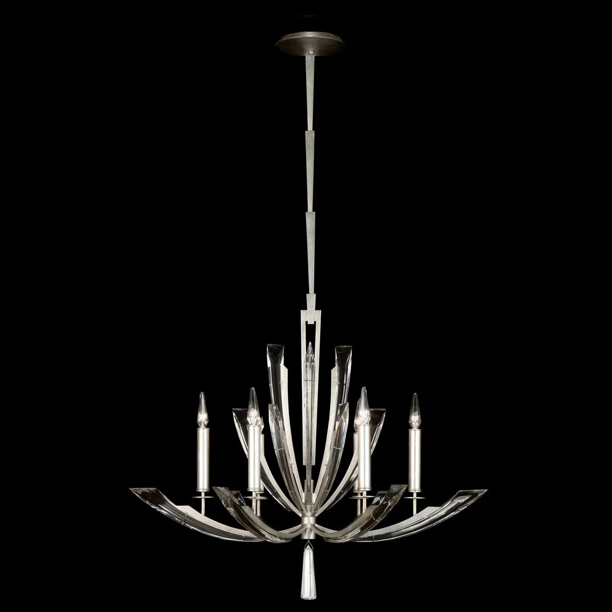 Fine Art Handcrafted Lighting - Vol de Cristal 36-Inch Six Light Chandelier - 798040ST | Montreal Lighting & Hardware