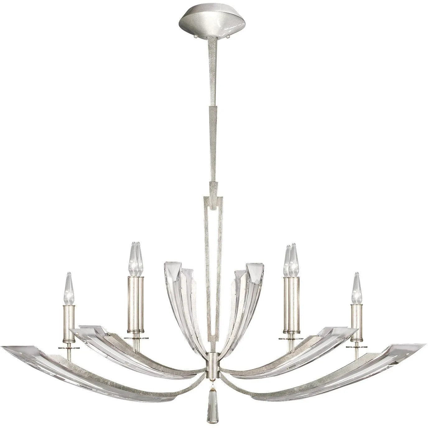 Fine Art Handcrafted Lighting - Vol de Cristal 46-Inch Six Light Chandelier - 798140ST | Montreal Lighting & Hardware