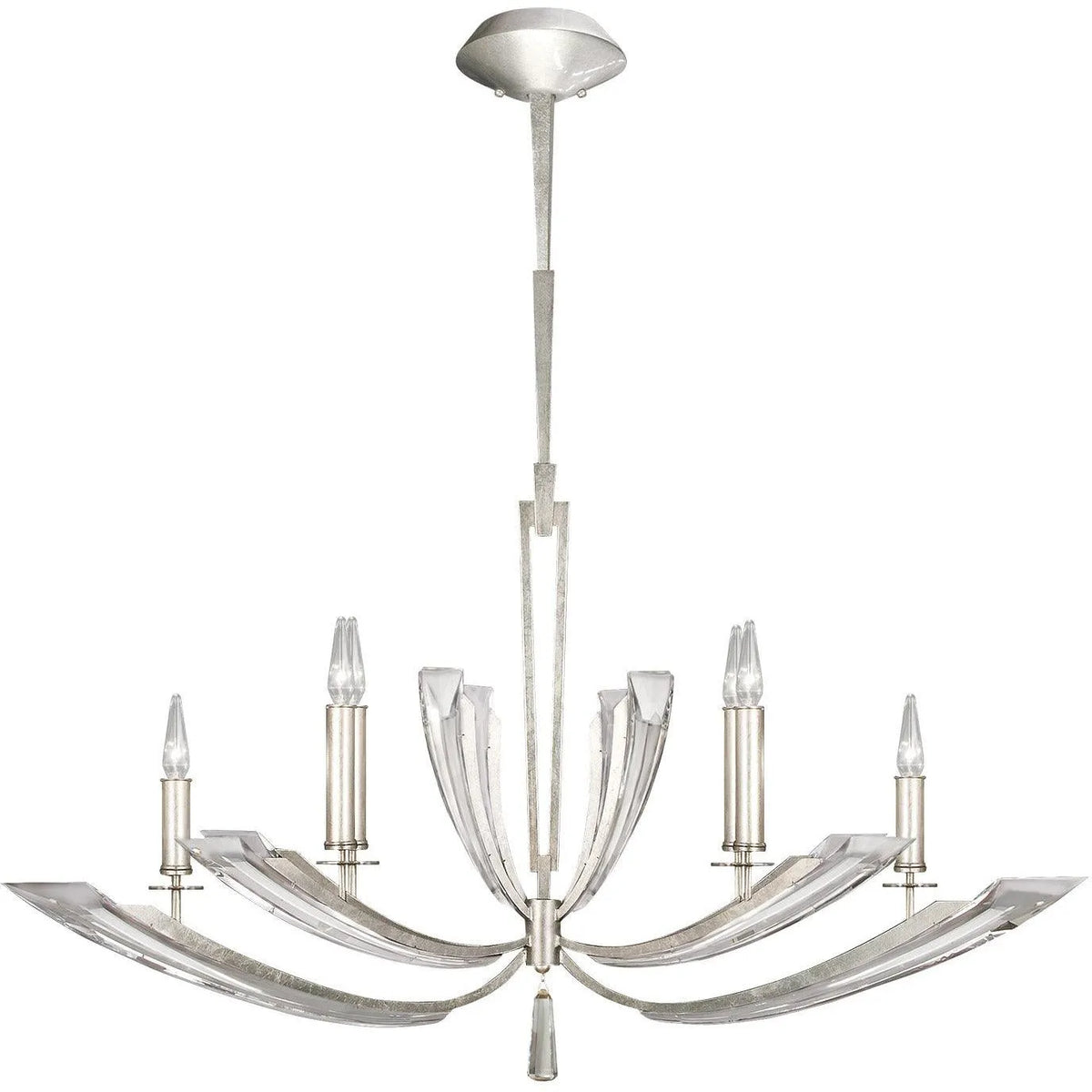 Fine Art Handcrafted Lighting - Vol de Cristal 46-Inch Six Light Chandelier - 798140ST | Montreal Lighting & Hardware