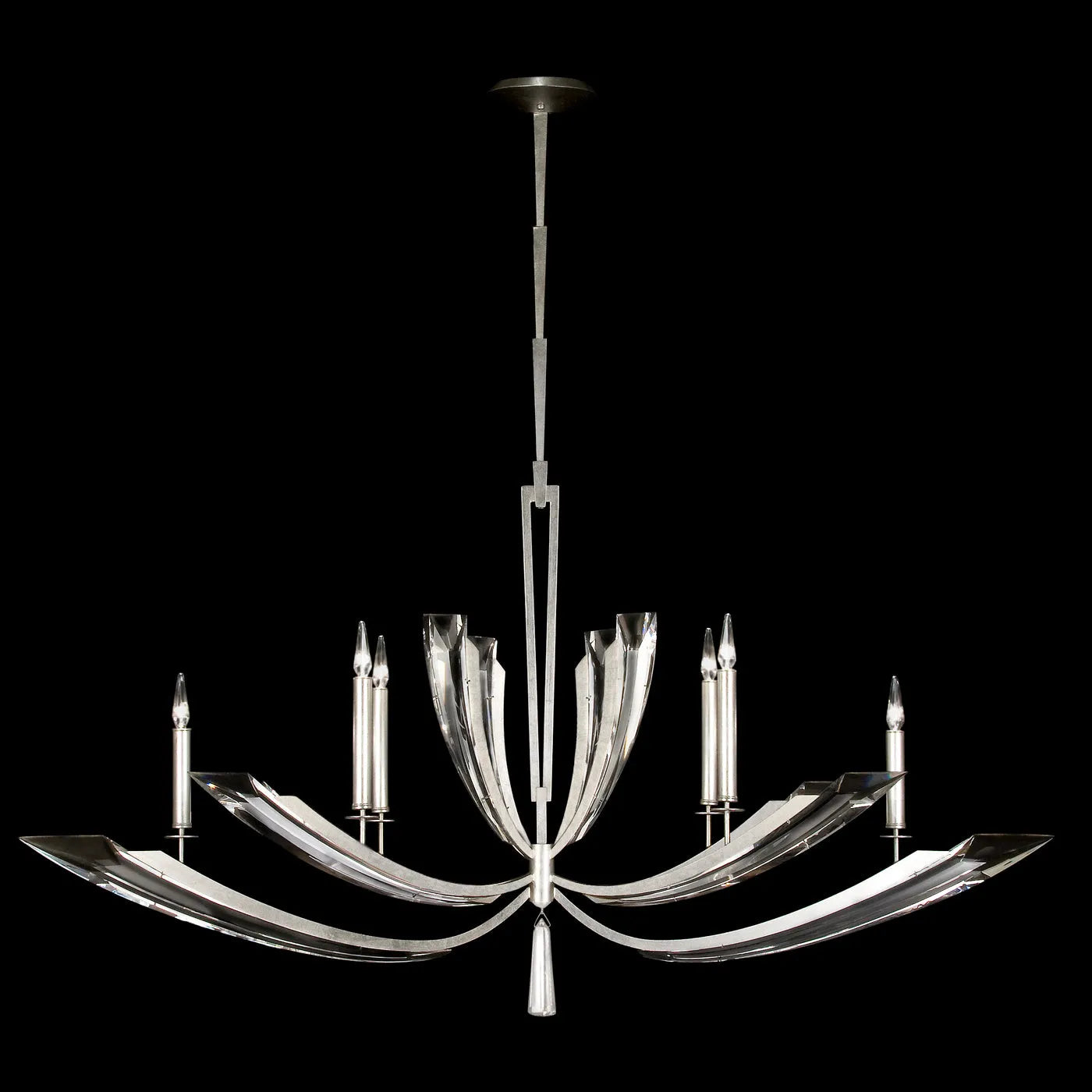 Fine Art Handcrafted Lighting - Vol de Cristal 46-Inch Six Light Chandelier - 798140ST | Montreal Lighting & Hardware