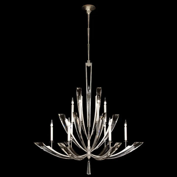 Fine Art Handcrafted Lighting - Vol de Cristal 54-Inch 12 Light Chandelier - 789840ST | Montreal Lighting & Hardware