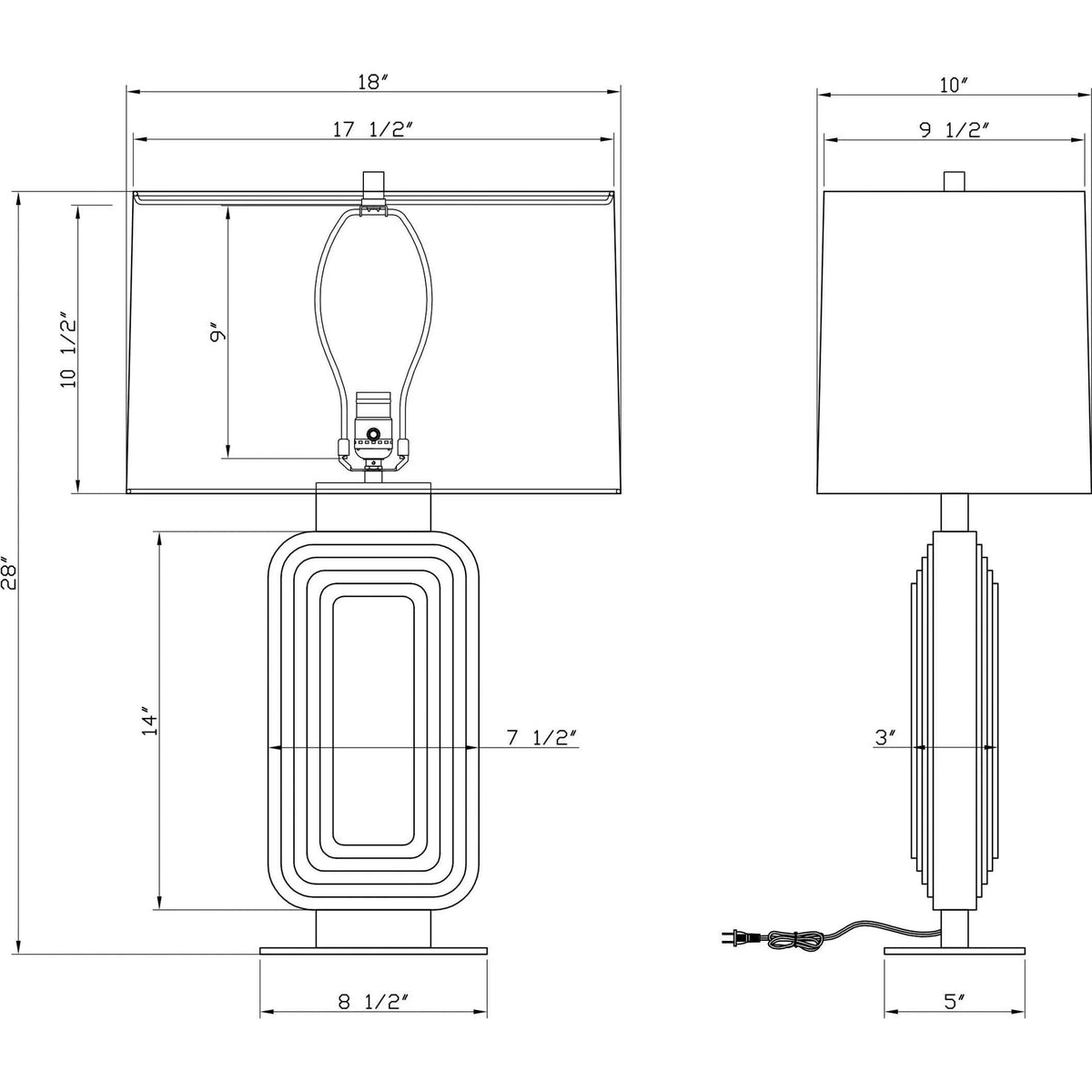 Flow Decor - Bloor Table Lamp - 4634-OWC | Montreal Lighting & Hardware