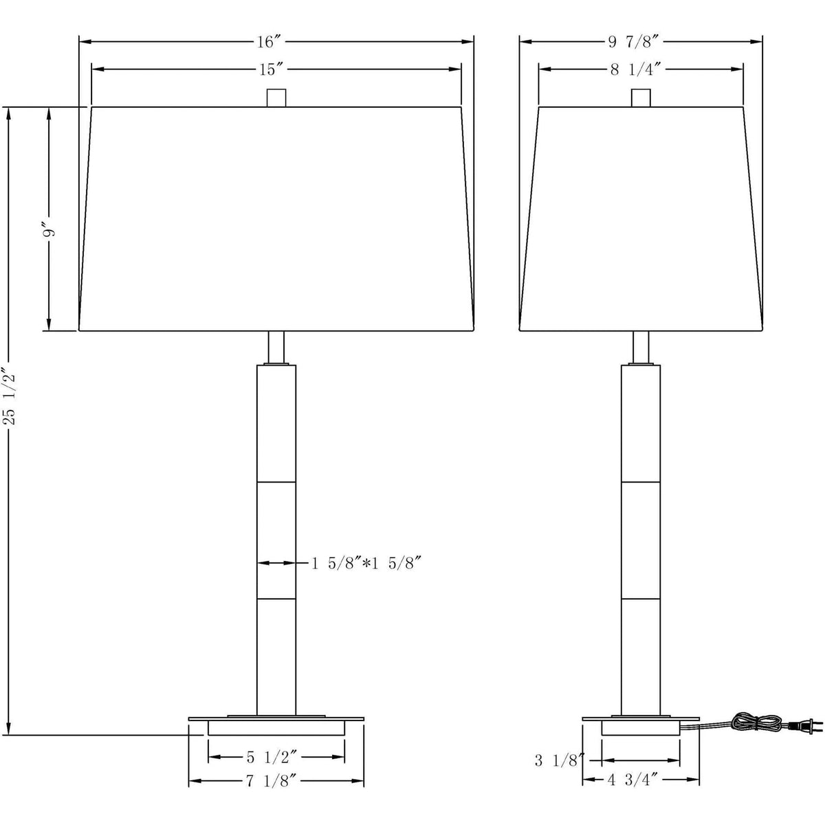 Flow Decor - Elm Table Lamp - 3637 | Montreal Lighting & Hardware