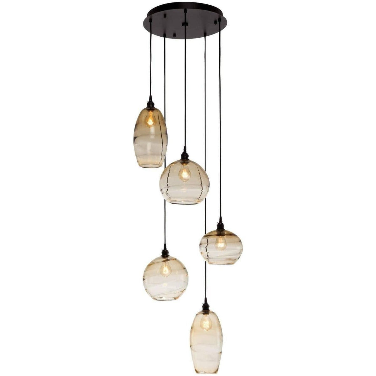 Montreal Lighting & Hardware - Misto Round Multi-Port, 5-Light by Hammerton Studio | OPEN BOX - CHB0048-05-FB-OB-C01-E2-OB | Montreal Lighting & Hardware