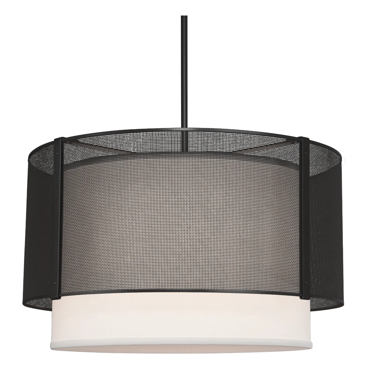 Hammerton Studio - Uptown Mesh Drum with Linen Shade, 30-Inch - CHB0019-30-MB-SH-001-E2 | Montreal Lighting & Hardware