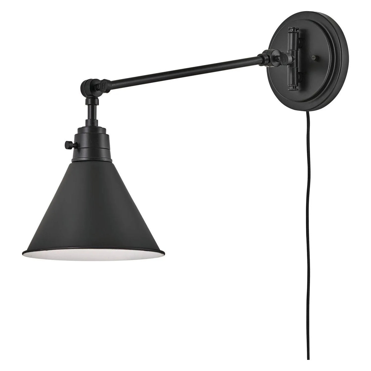 Hinkley Lighting - Arti 11-Inch Swing Arm Wall Light - 3690BK | Montreal Lighting & Hardware