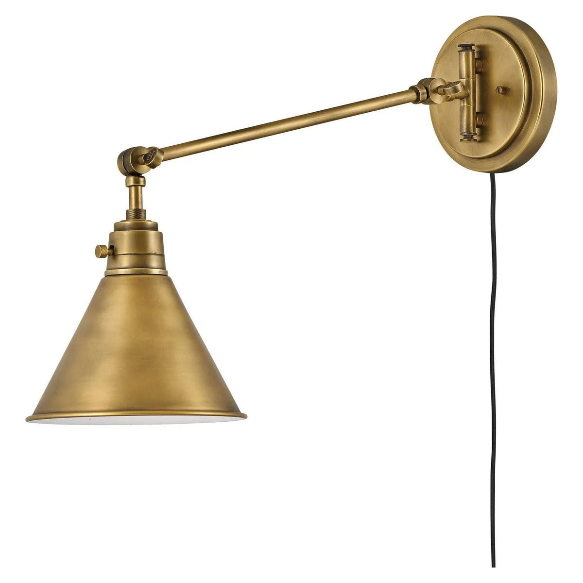 Hinkley Lighting - Arti 11-Inch Swing Arm Wall Light - 3690BK | Montreal Lighting & Hardware