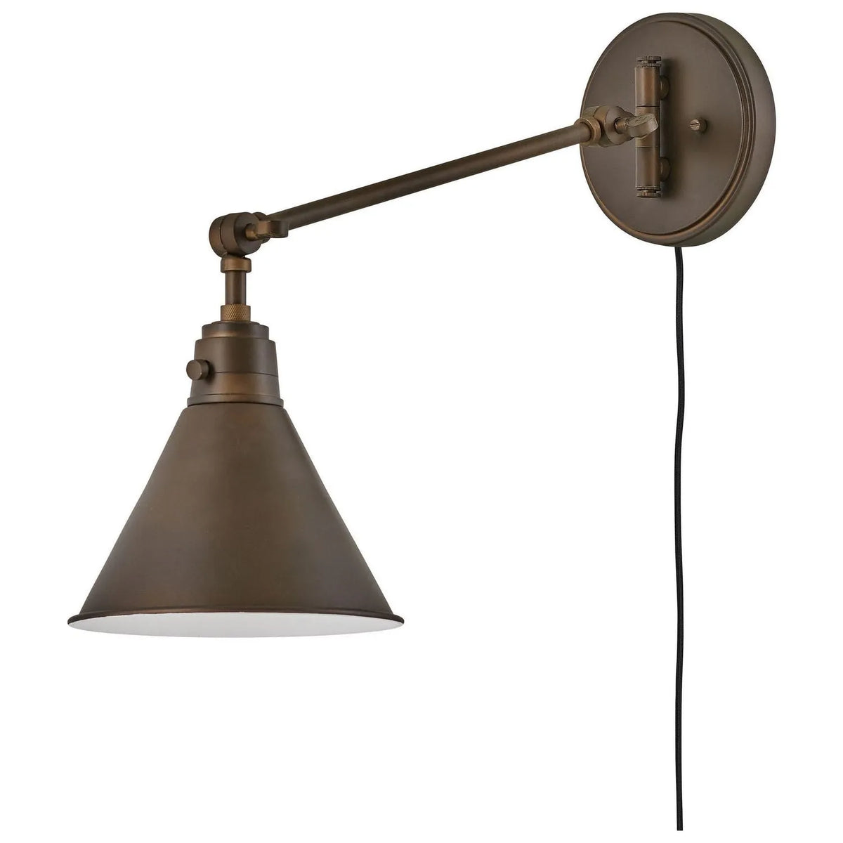 Hinkley Lighting - Arti 11-Inch Swing Arm Wall Light - 3690BK | Montreal Lighting & Hardware