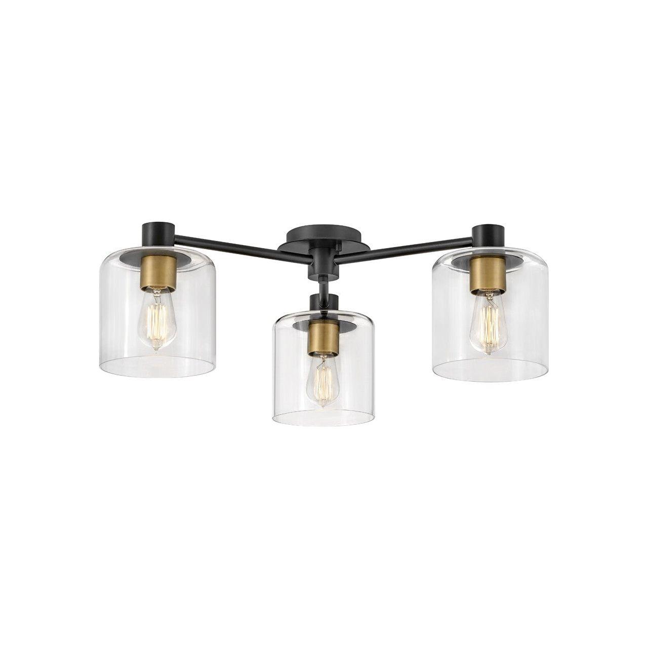 Hinkley Lighting - Axel LED Semi-Flush Mount - 4514BK | Montreal Lighting & Hardware