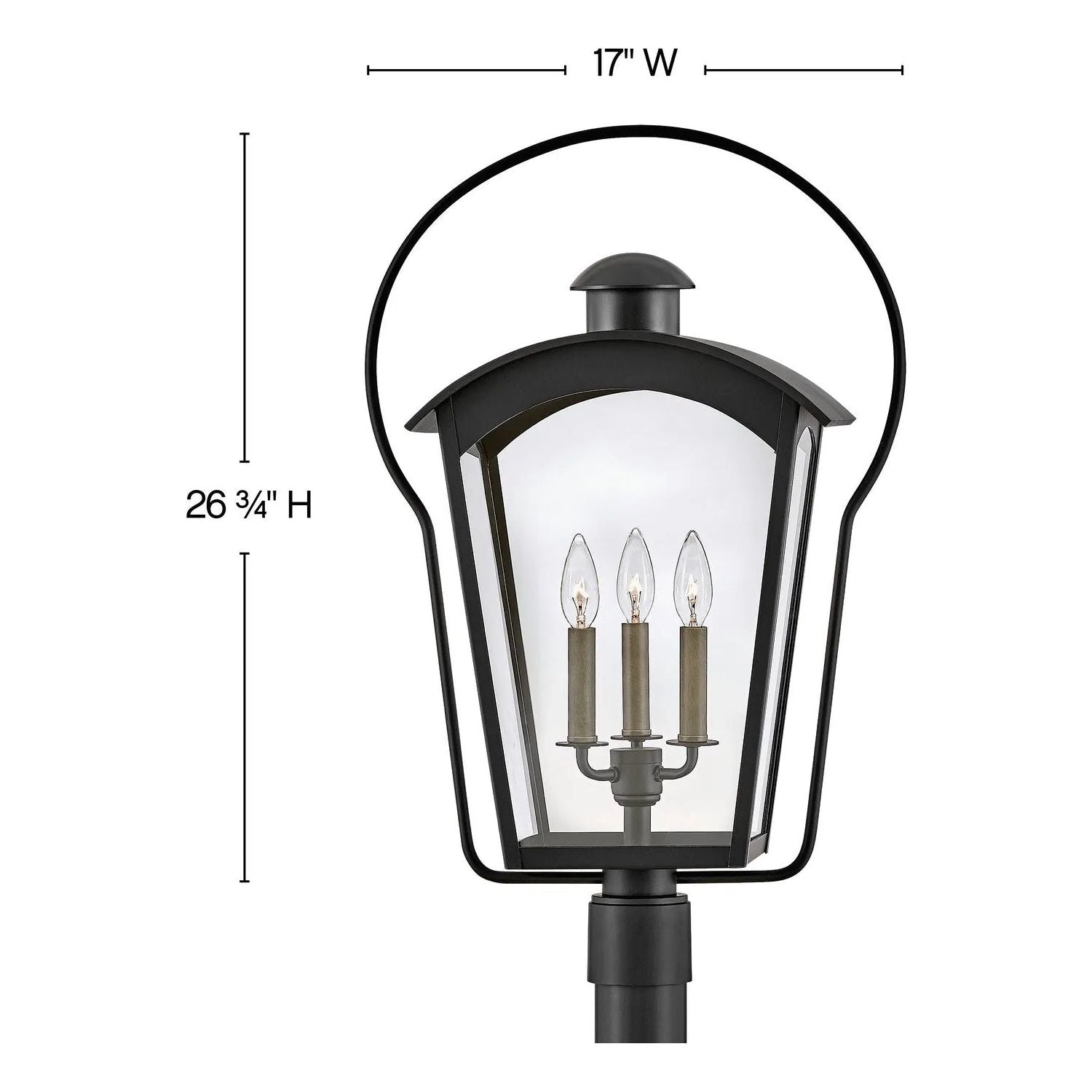 Hinkley Lighting - Yale Post Top or Pier Mount Lantern - 13301BK | Montreal Lighting & Hardware