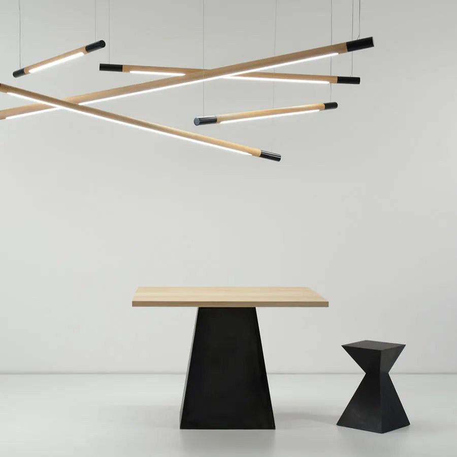 Hollis+Morris - Brackton Dining Table - BRAC-LG-OAKBLACK-BK | Montreal Lighting & Hardware