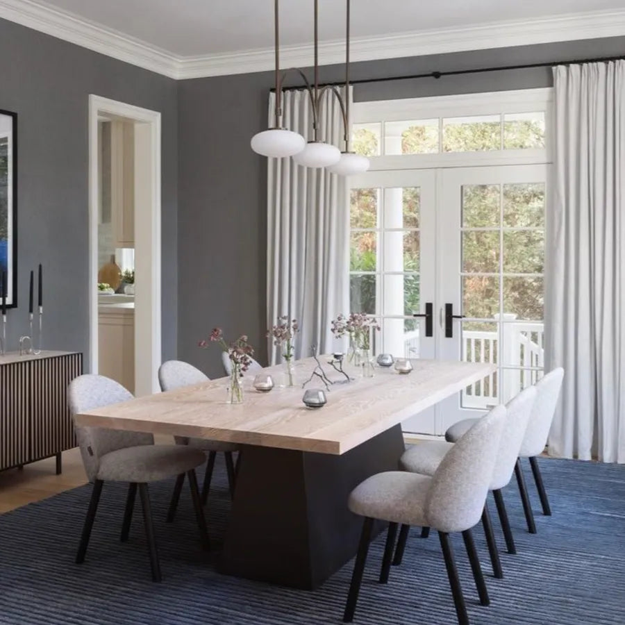 Hollis+Morris - Brackton Dining Table - BRAC-LG-OAKBLACK-BK | Montreal Lighting & Hardware