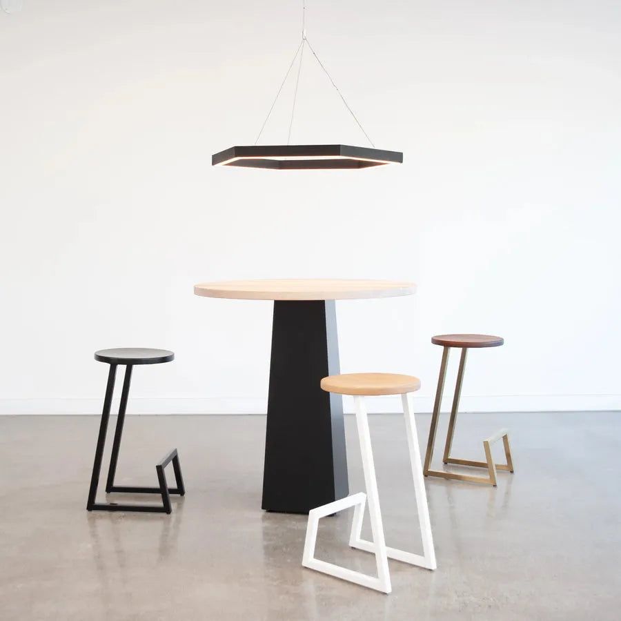 Hollis+Morris - Corktown Stool - CORKBAR-OKB-BK | Montreal Lighting & Hardware