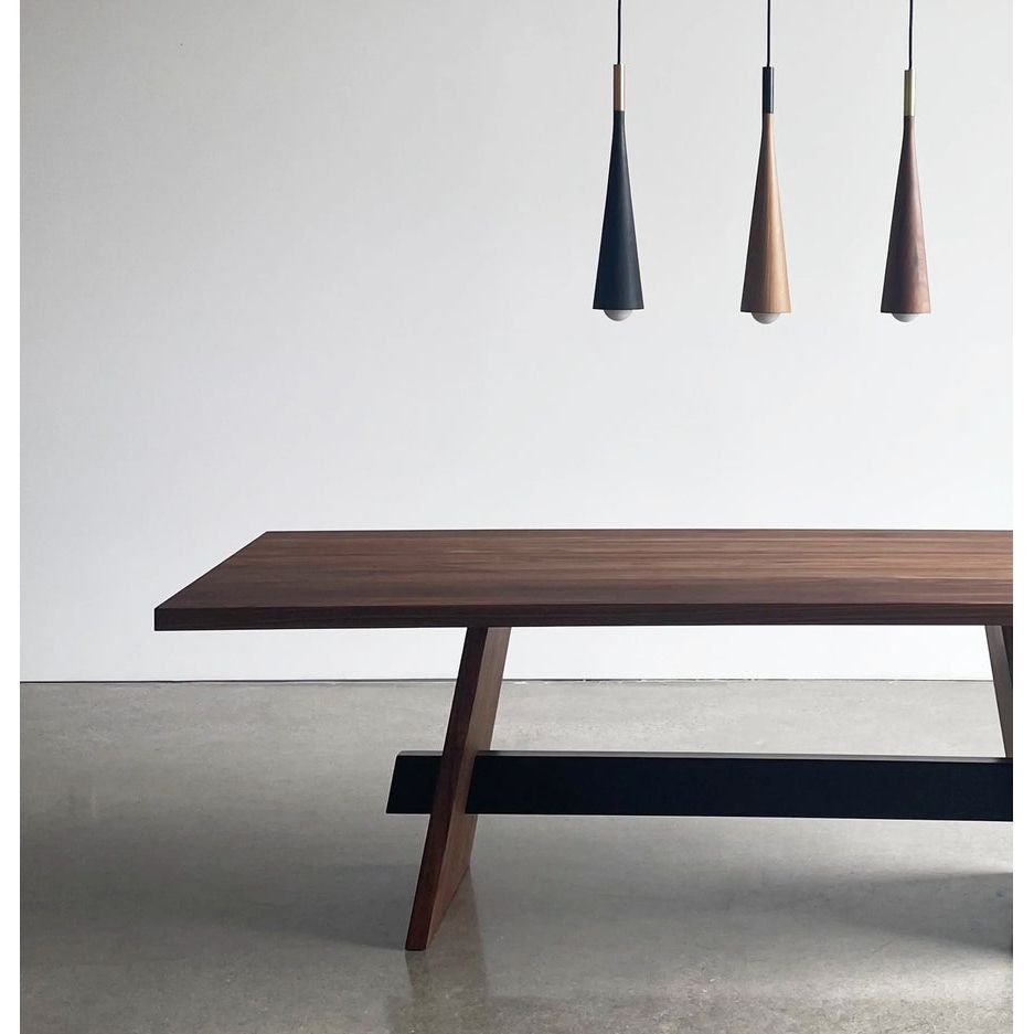 Hollis+Morris - Isthmus Dining Table - ISTH-LG-OAK-BLK-BLACK | Montreal Lighting & Hardware