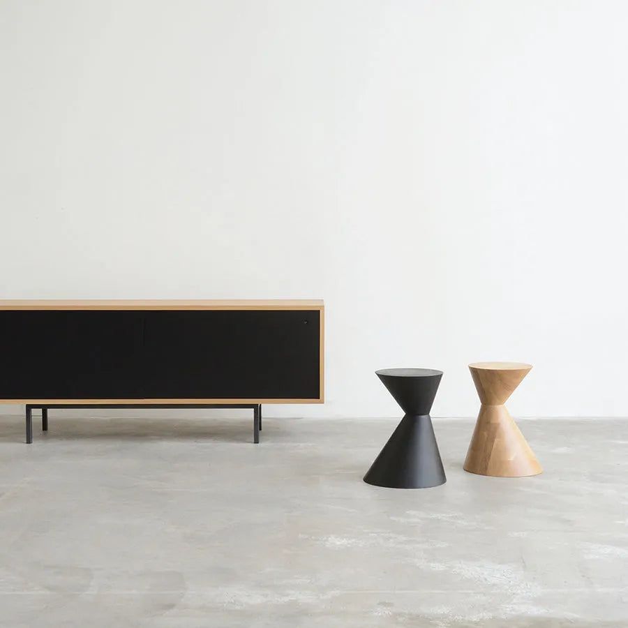 Hollis+Morris - Oldtown Stool - OLDT-OAK-BLK | Montreal Lighting & Hardware