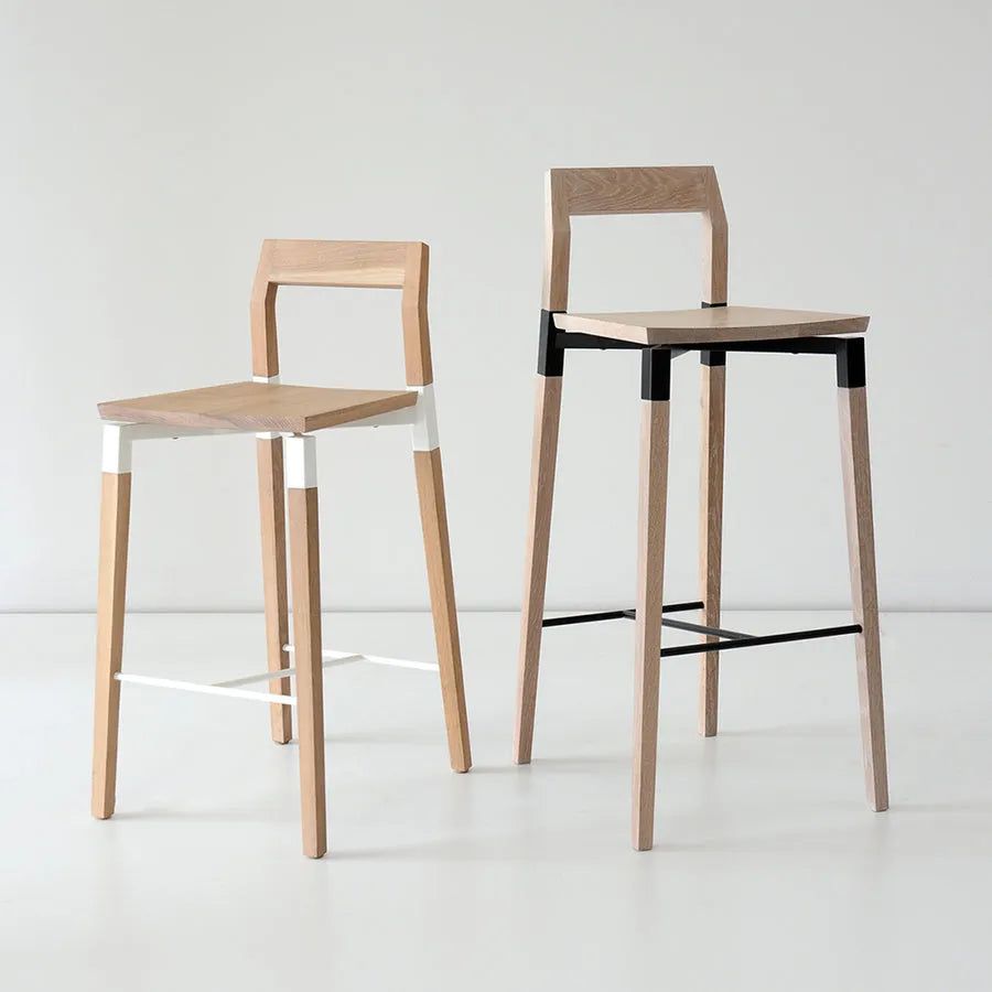 Hollis+Morris - Parkdale Stool - PARKBAR-OKB-BK | Montreal Lighting & Hardware