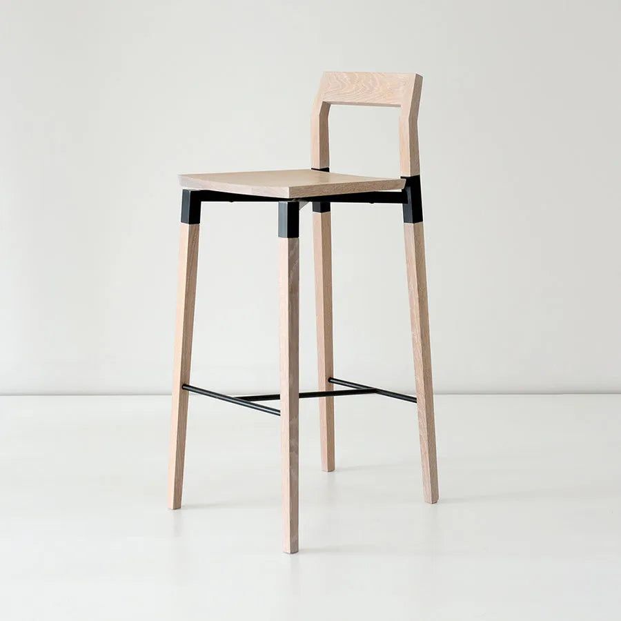 Hollis+Morris - Parkdale Stool - PARKBAR-OKB-BK | Montreal Lighting & Hardware