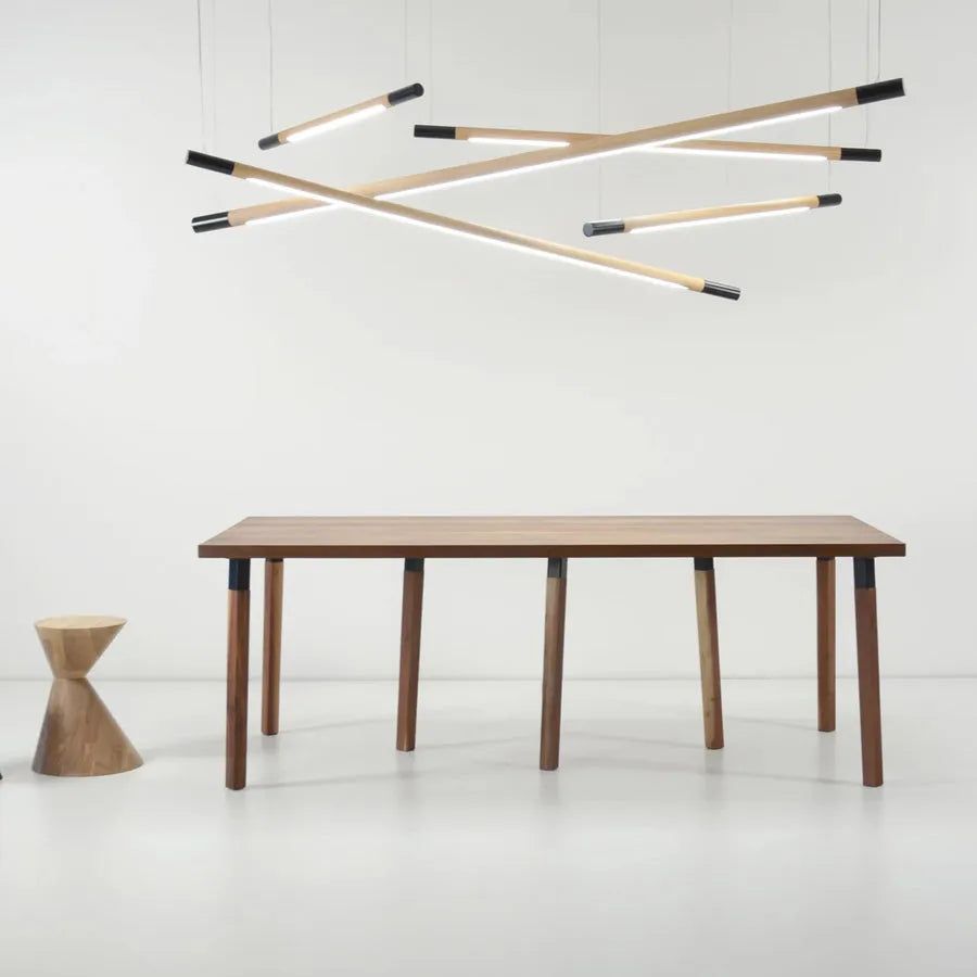 Hollis+Morris - Pier Dining Table - PIER-LG-OKB-BK | Montreal Lighting & Hardware