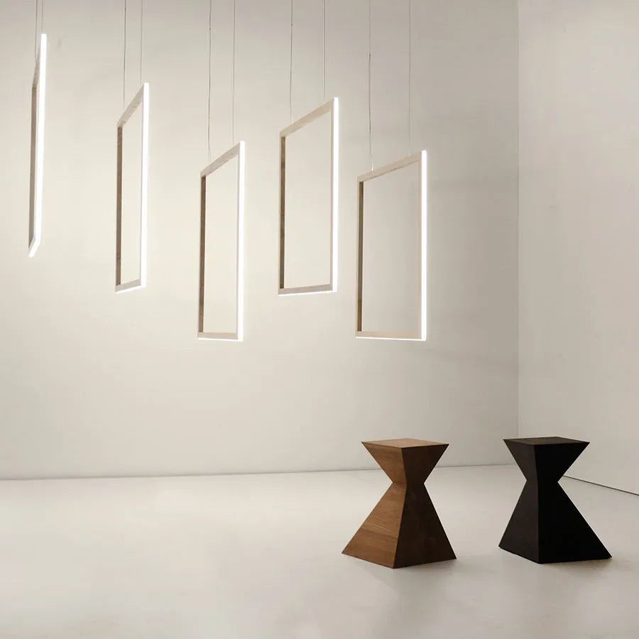 Hollis+Morris - Squaretown Stool - SQUR-OAK-BLK | Montreal Lighting & Hardware