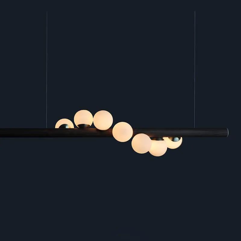 Hollis+Morris - Willow Horizontal Pendant - WILOHORIZ-5FT-OKB-BLK | Montreal Lighting & Hardware