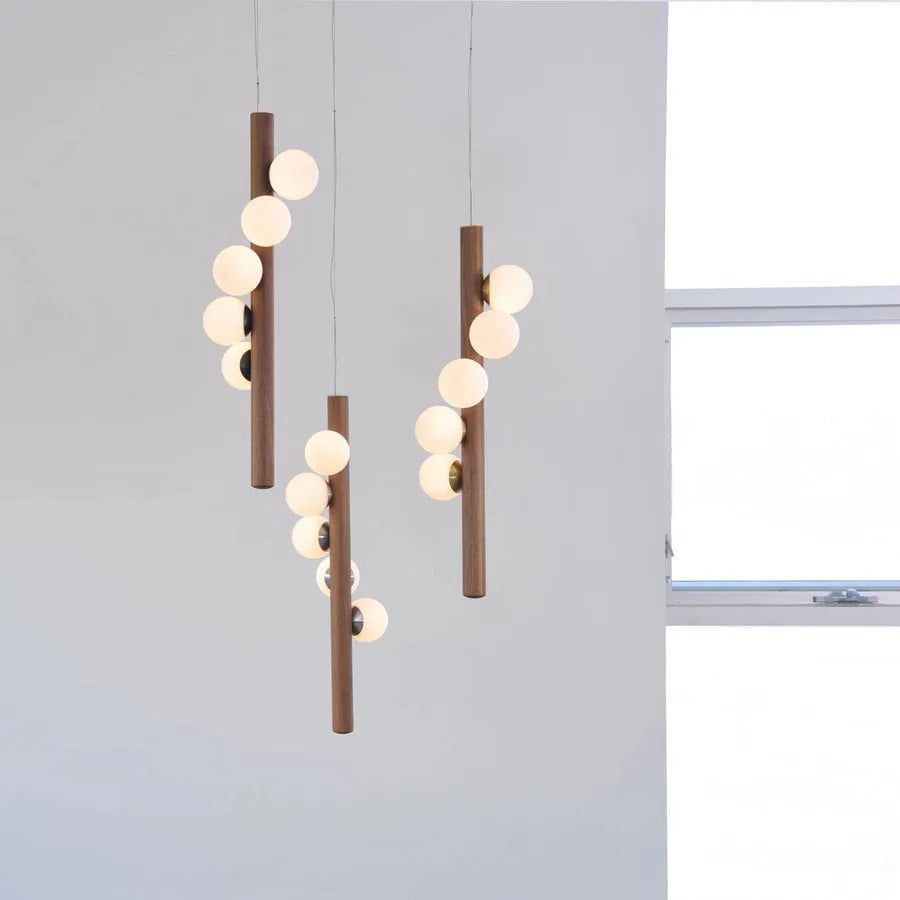 Hollis+Morris - Willow Vertical Pendant - WILOVERTICAL-5FT-OKB-BK | Montreal Lighting & Hardware