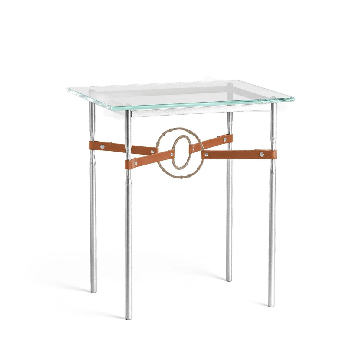 Hubbardton Forge - Equus Chestnut Leather Side Table - 750116-05-05-LC-VA0717 | Montreal Lighting & Hardware