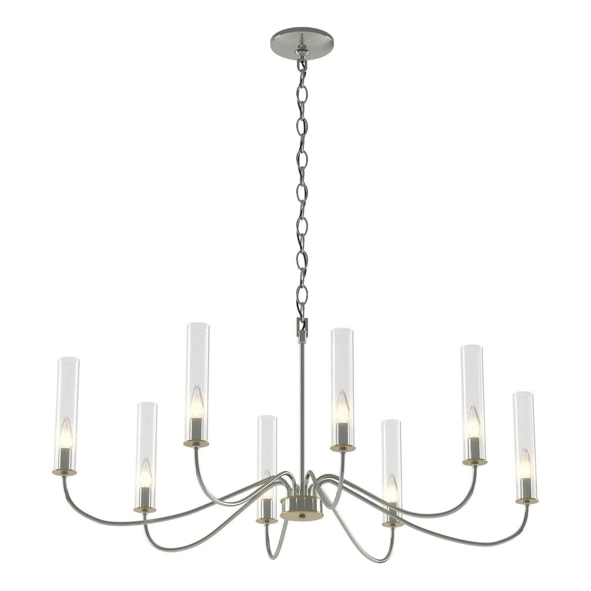 Hubbardton Forge - Grace 23-Inch Eight Light Chandelier - 105050-SKT-85-BR-ZM0611 | Montreal Lighting & Hardware