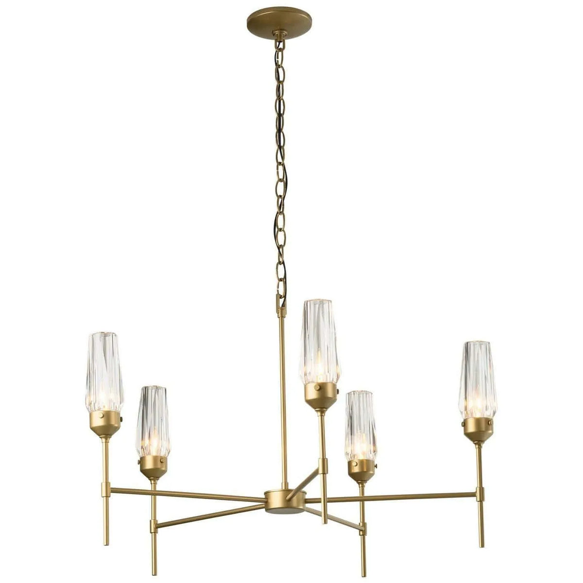 Hubbardton Forge - Luma 30-Inch Five Light Chandelier - 105060-SKT-05-CR | Montreal Lighting & Hardware