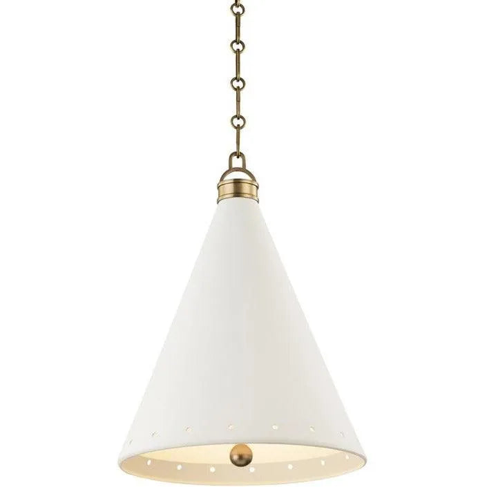 Hudson Valley Lighting - Plaster No.1 Pendant - MDS401-AGB/WP | Montreal Lighting & Hardware