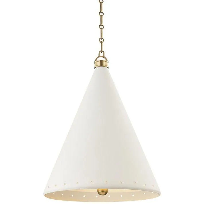 Hudson Valley Lighting - Plaster No.1 Pendant - MDS402-AGB/WP | Montreal Lighting & Hardware