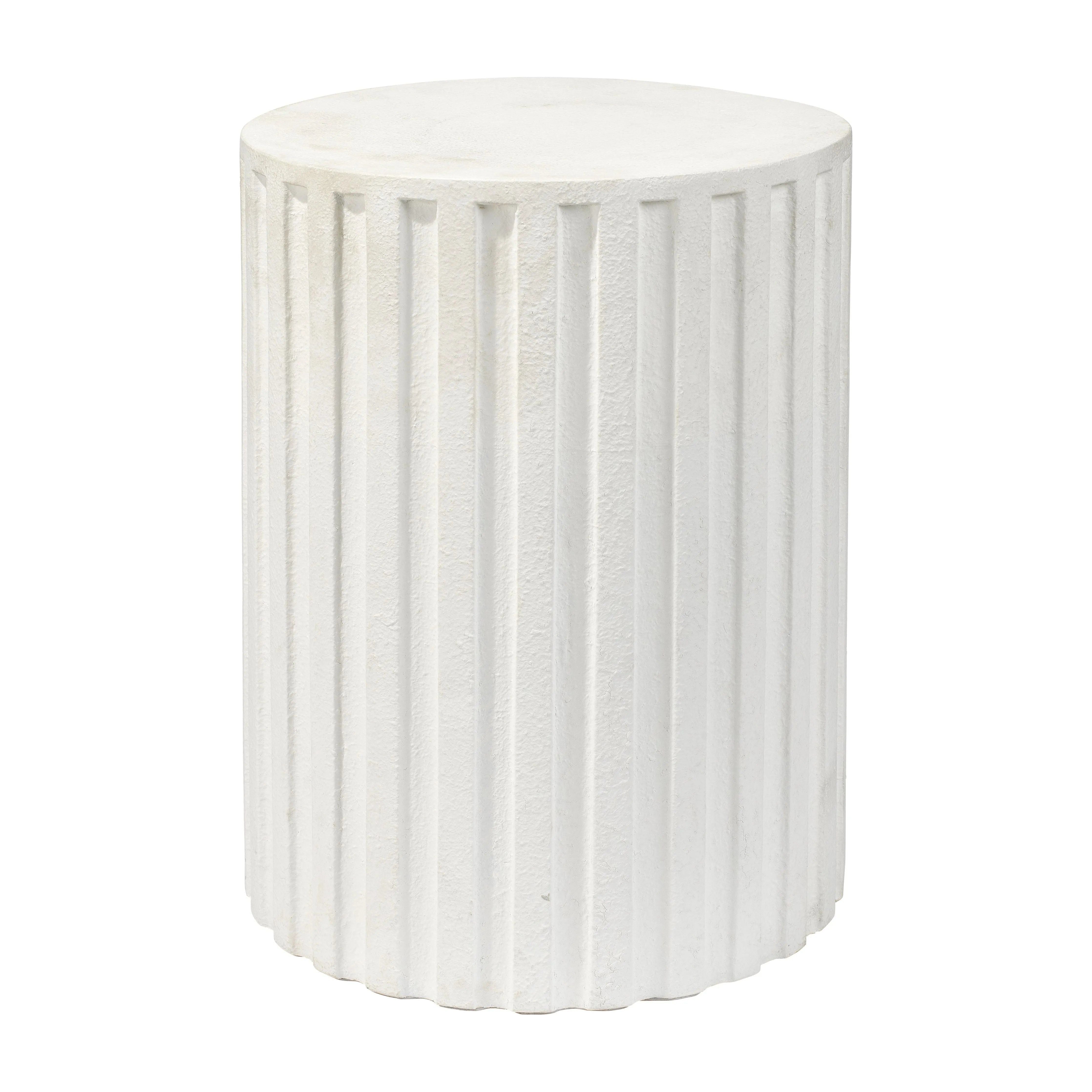 Jamie Young Company - Fluted Column Side Table - 20FLUT-STWH | Montreal Lighting & Hardware