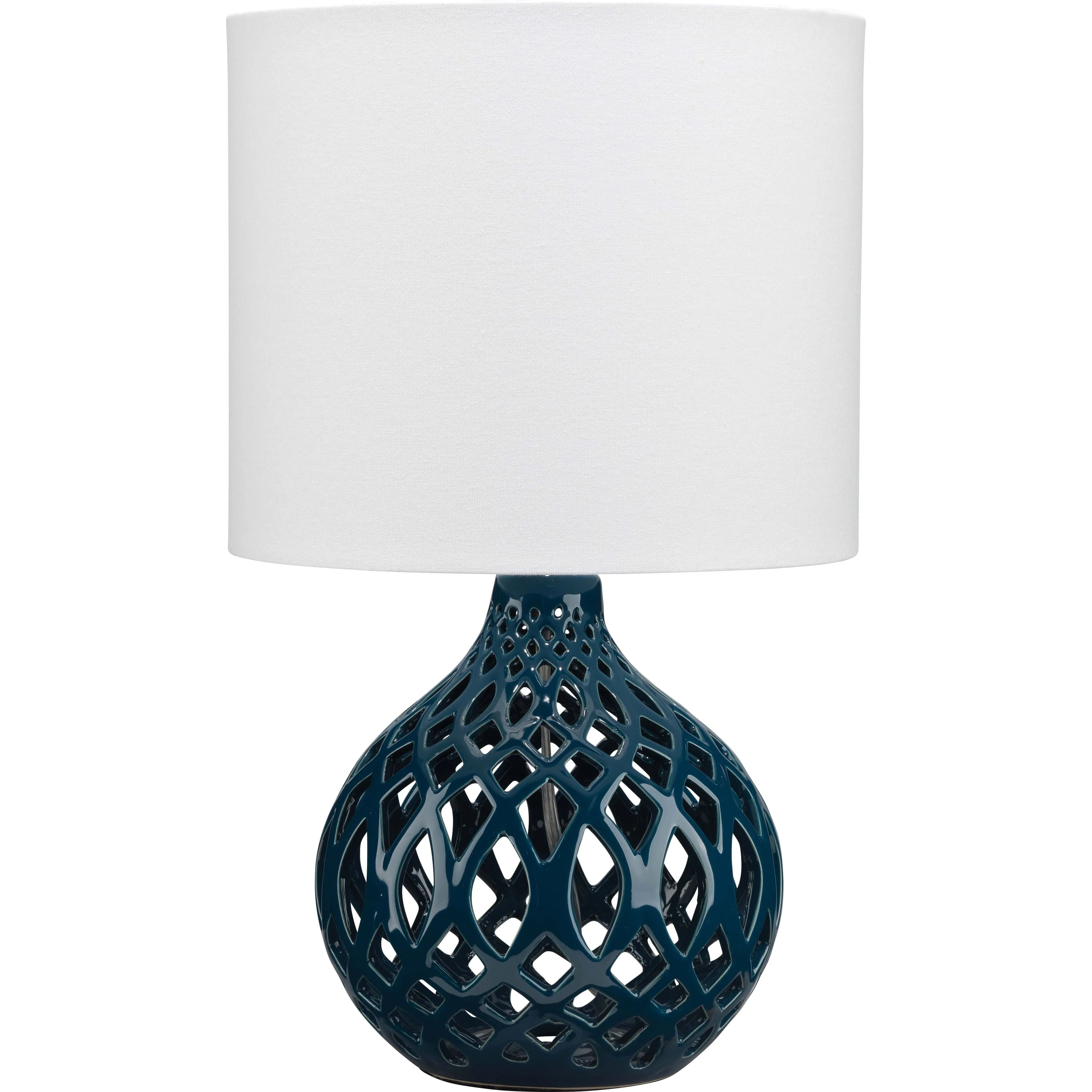 Jamie Young Company - Fretwork Table Lamp - LS9FRETNAVY | Montreal Lighting & Hardware