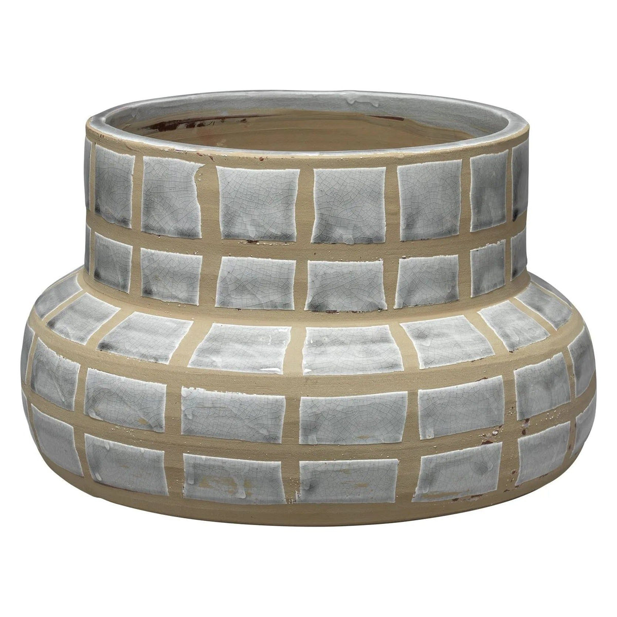 Jamie Young Company - Grid Ceramic Vase - 7GRID-VAGR | Montreal Lighting & Hardware