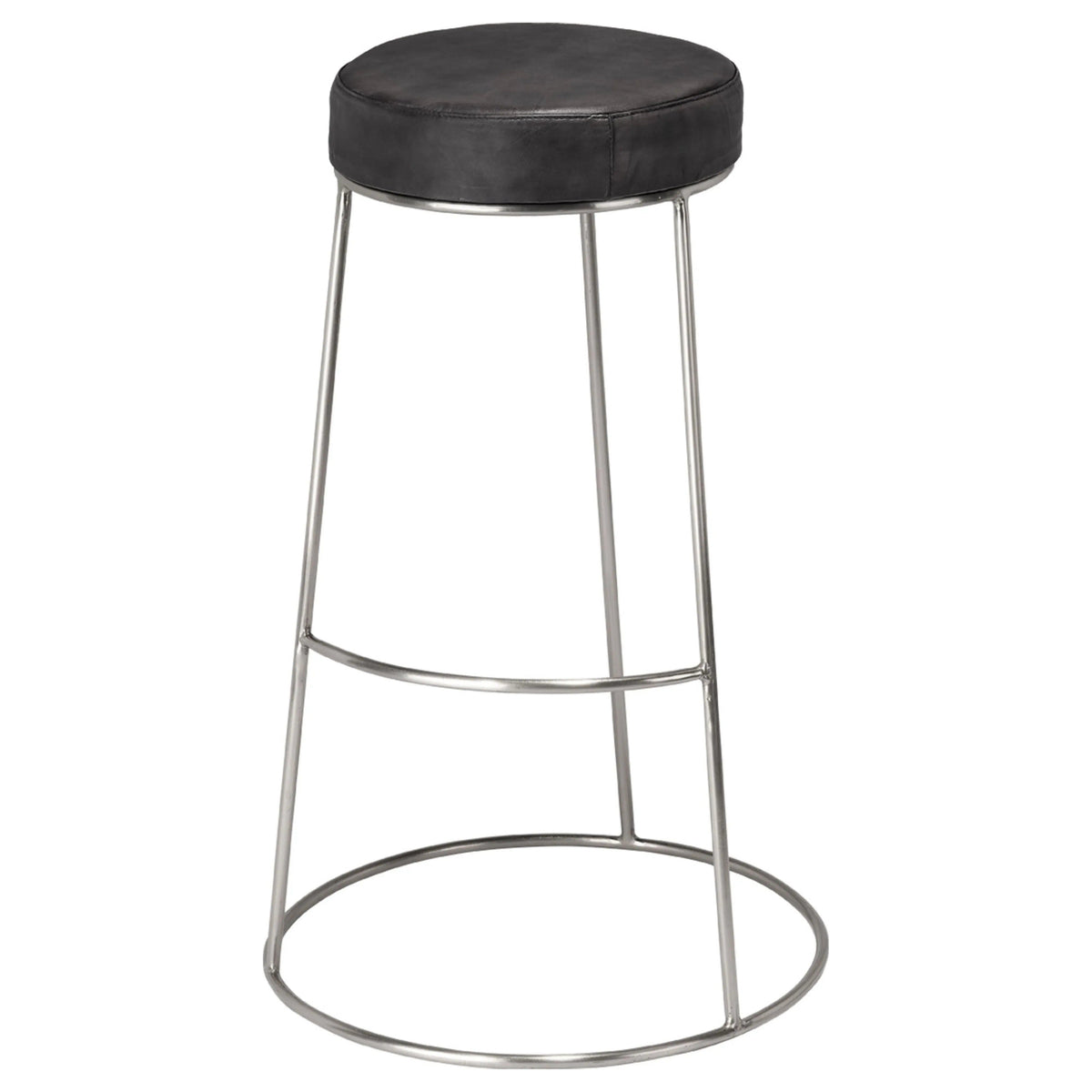 Jamie Young Company - Henry Round Leather Bar Stool - LS20HENBSCHA | Montreal Lighting & Hardware