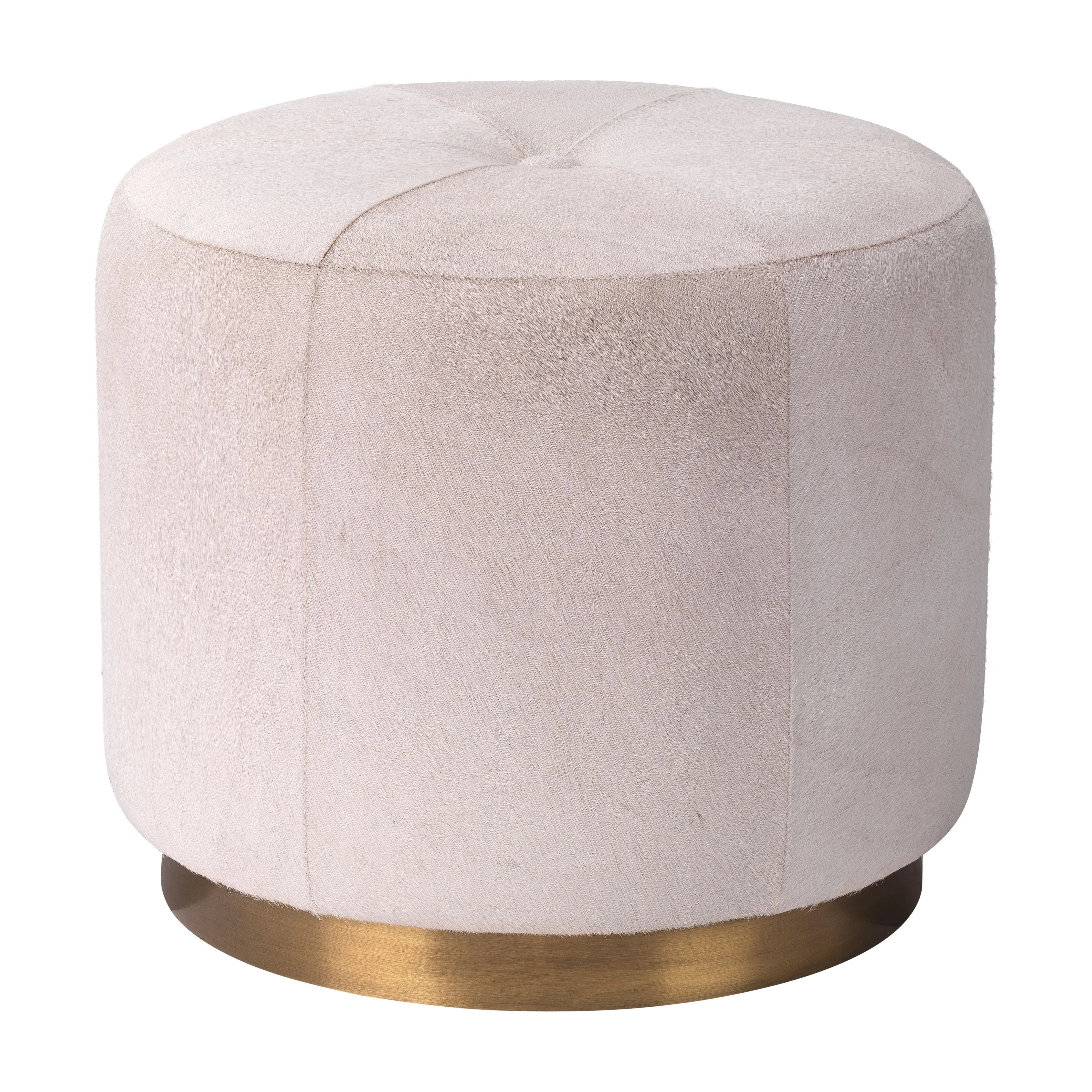 Jamie Young Company - Thackeray Round Pouf - 20THAC-SMWH | Montreal Lighting & Hardware