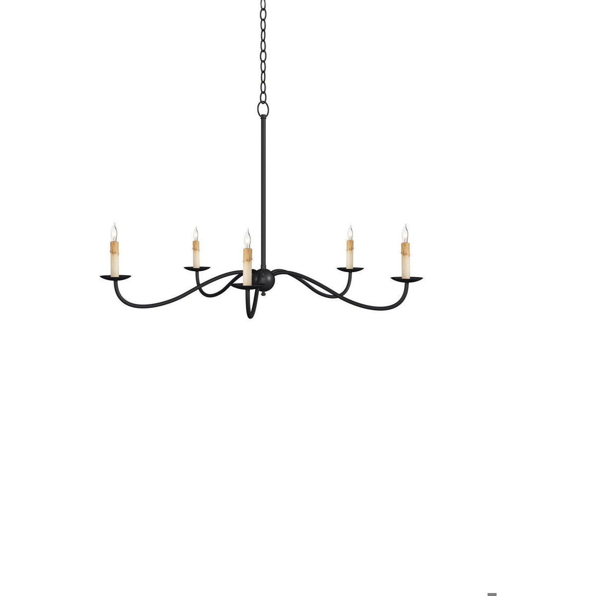 Currey and Company - 9000-1257 - Small Saxon Chandelier - Zanzibar Black