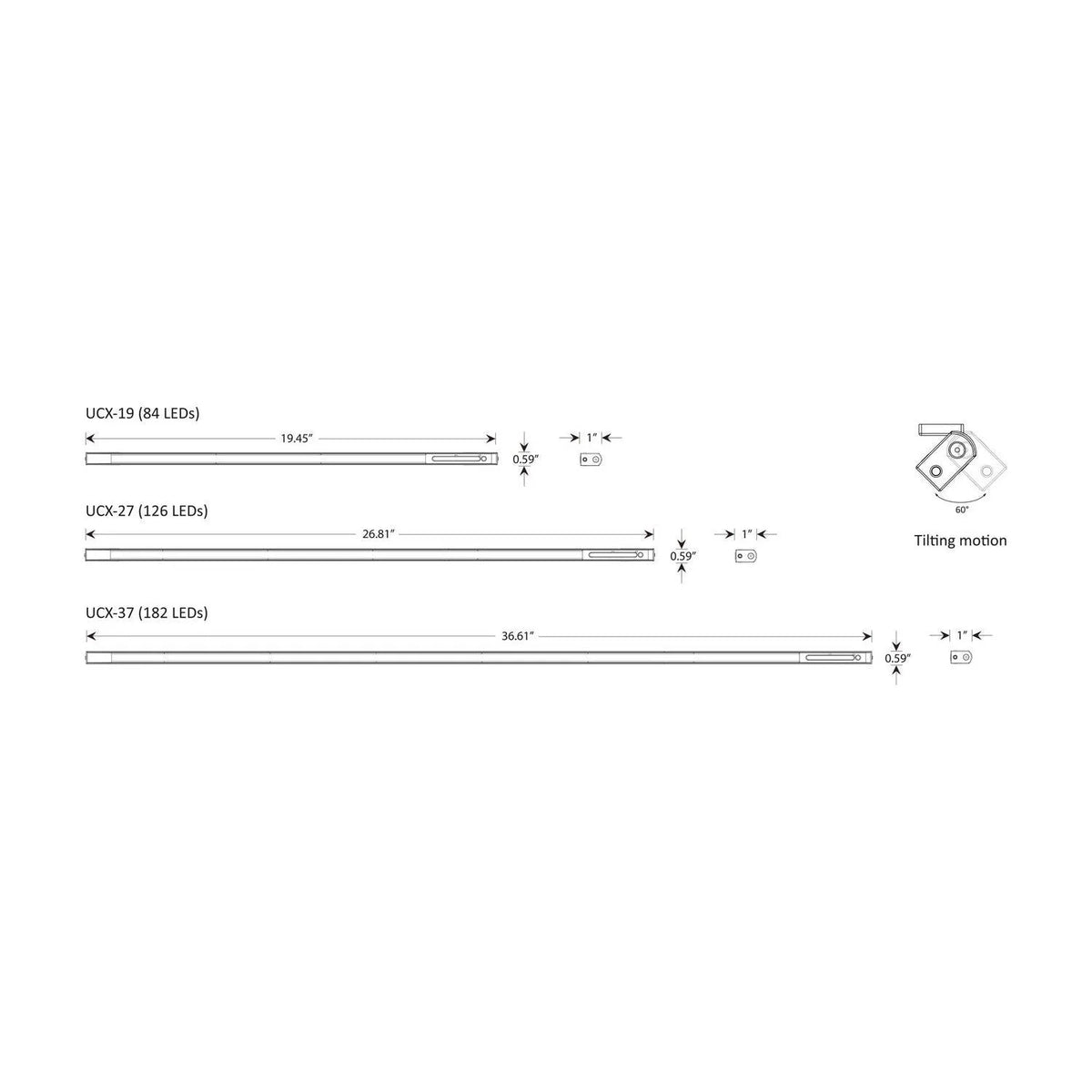 Koncept - UCX pro LED Undercabinet Lighting - UCX-19-SIL-1PK | Montreal Lighting & Hardware