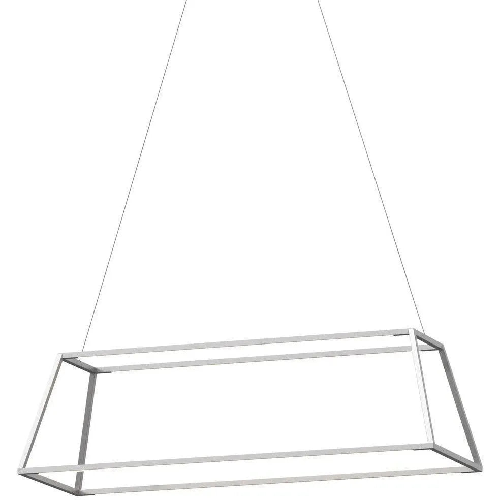 Koncept - Z-Bar Rise Rectangle 38-Inch LED Pendant - ZBP-38-RR-SW-SIL-CNP | Montreal Lighting & Hardware