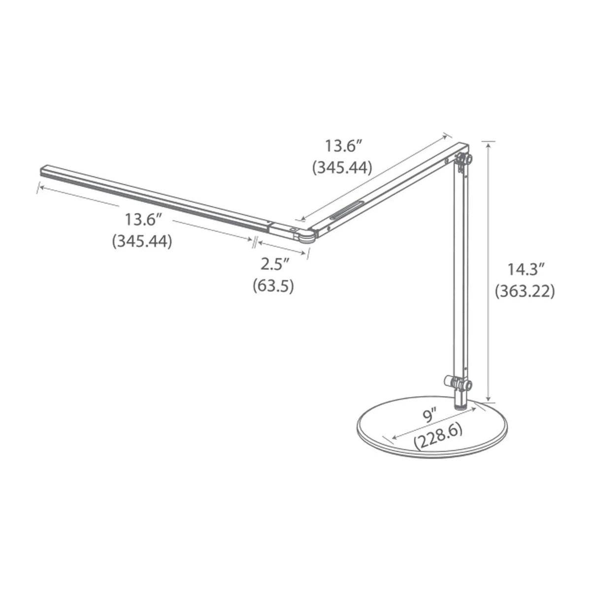 Koncept - Z-Bar Slim LED Desk Lamp - AR3200-CD-MBK-2CL | Montreal Lighting & Hardware