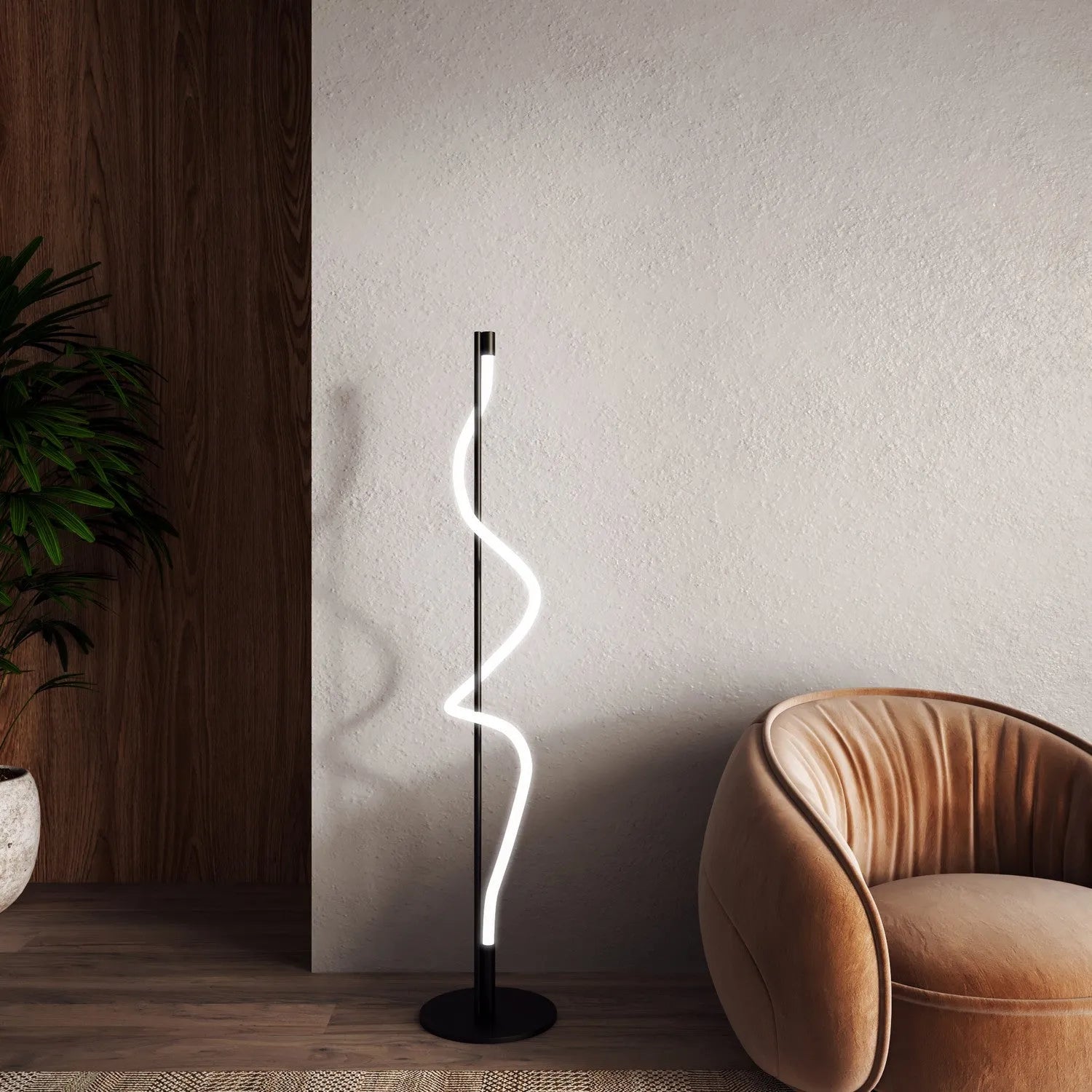 Kuzco Lighting - Cursive LED Floor Lamp - FL95360-BK | Montreal Lighting & Hardware