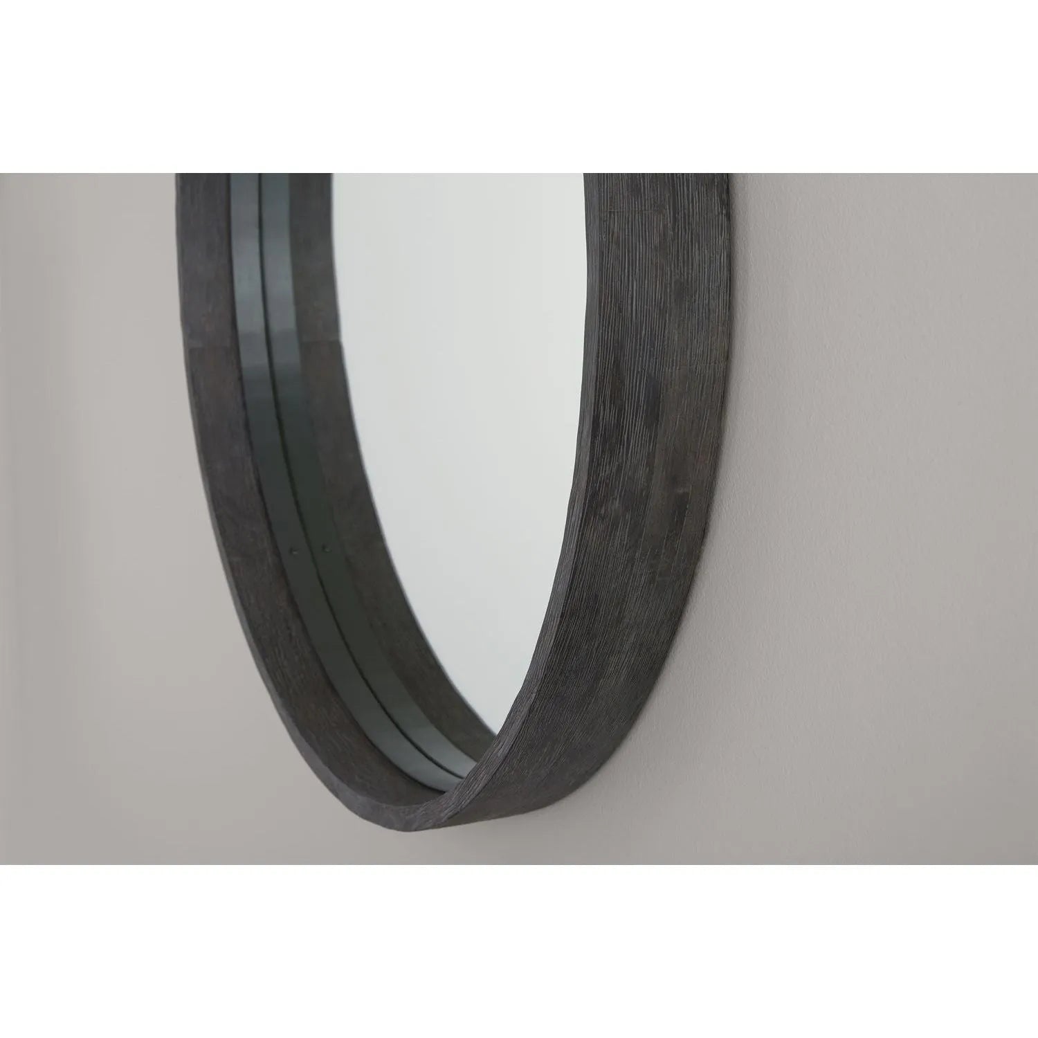 Miroir rond en bois de manguier de 31 po